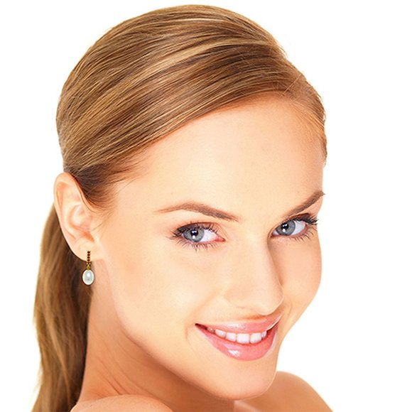 14K GOLD RUBY EARRINGS WITH DANGLING PEARLS - Picture 1 of 5